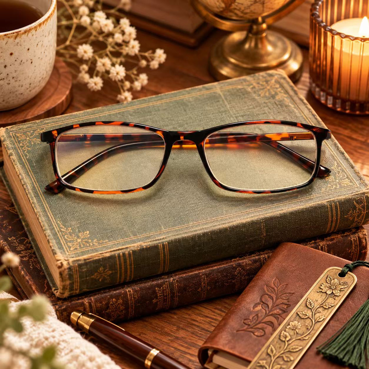 Classic Blue-Light Readers for Men & Women – Black & Leopard