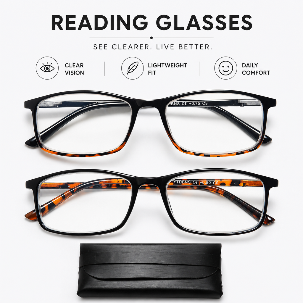 Professional Reading Glasses for Men and Women – Blue Light Blocking Computer Readers with Spring Hinges, Anti Glare & UV Protection