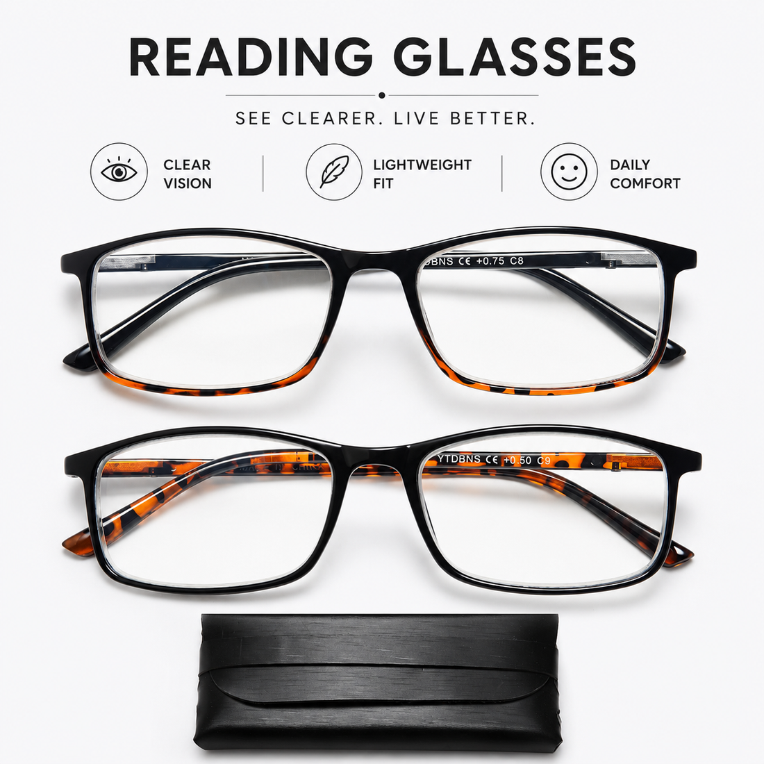 Classic Blue-Light Readers for Men & Women – Leopard - product photo 1