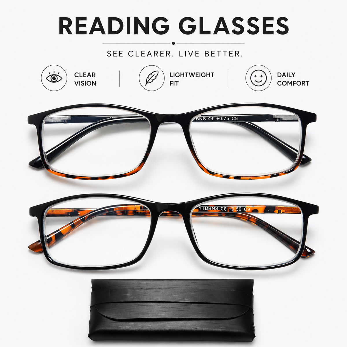 Classic Blue-Light Readers for Men & Women – Leopard - product photo 1