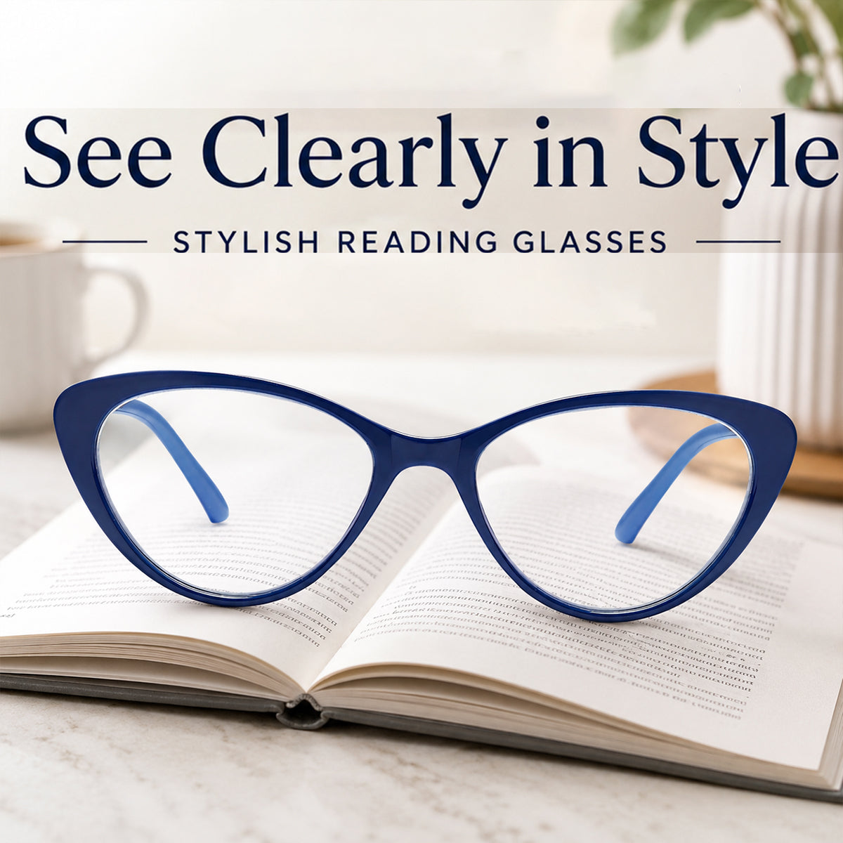 EYEURL 4 Pack Cat Eye Reading Glasses for Women – Blue Light Blocking Fashion Computer Readers, Anti-Glare Lightweight Eyeglasses