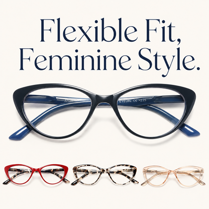 EYEURL 4 Pack Cat Eye Reading Glasses for Women – Blue Light Blocking Fashion Computer Readers, Anti-Glare Lightweight Eyeglasses