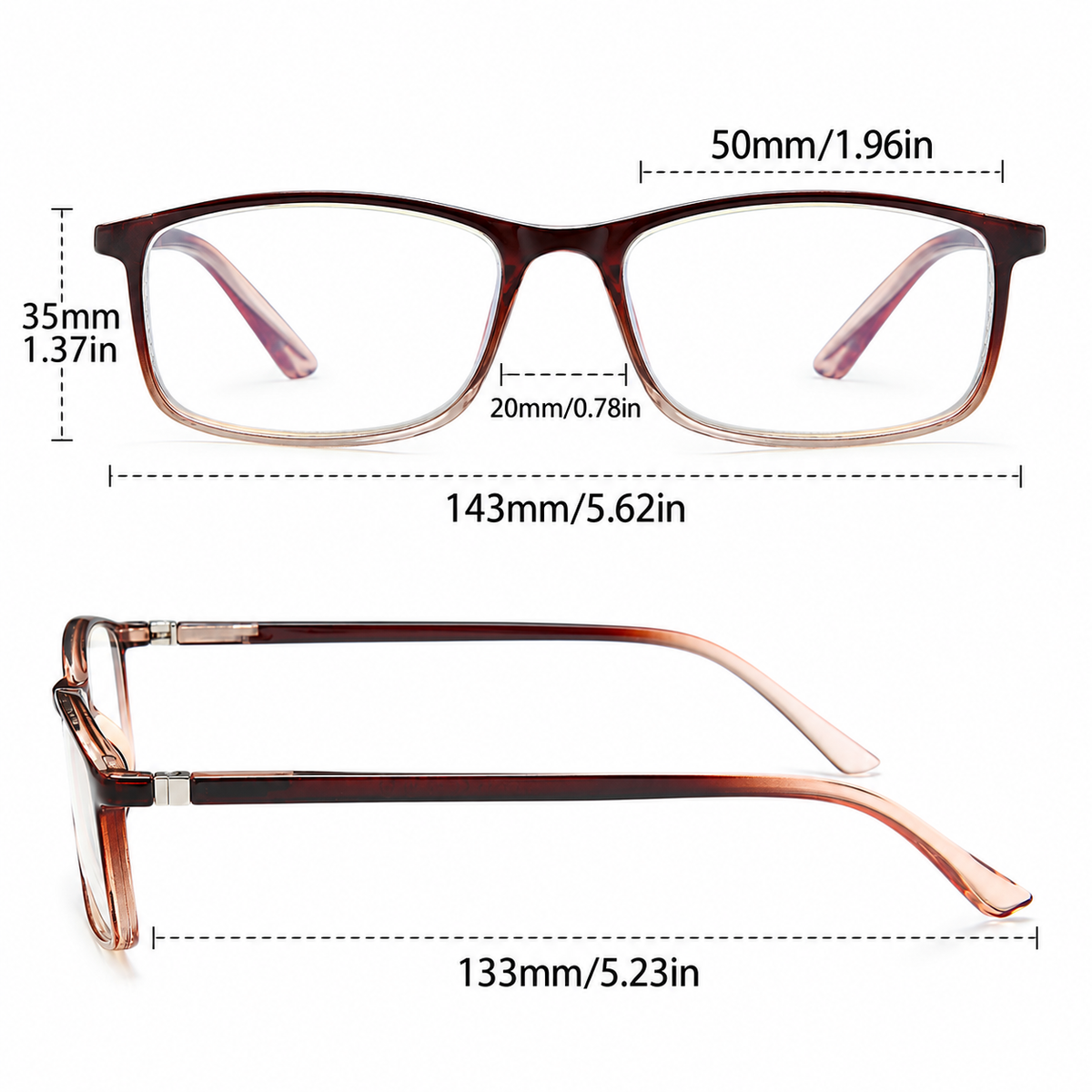 Classic Blue-Light Readers for Men & Women – Black & Tea