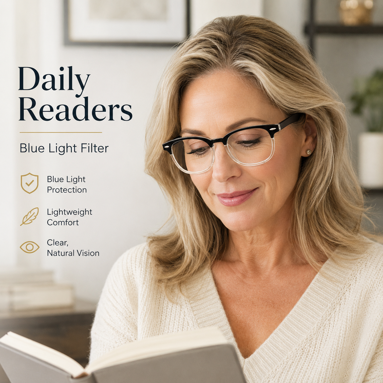 EYEURL Retro Round Reading Glasses for Women – 4 Pack Blue Light Blocking Fashion Readers, Lightweight Eyewear for Office and Daily Use