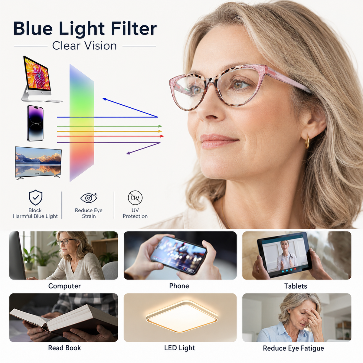 Fashion Cat-Eye Blue-Light Readers for Women - product photo 7