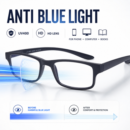 EYEURL Blue Light Blocking Neck Hanging Reading Glasses – 2 Pack Computer Readers for Women and Men with Spring Hinges, Practical Anti-Glare Eyewear