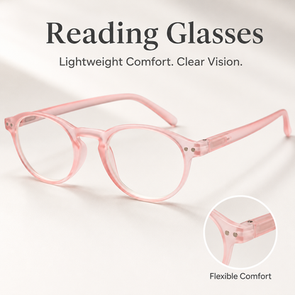 EYEURL 4-Pack Small Round Reading Glasses for Women Men Neck Hanging Blue Light Blocking Eyeglasses TR90 Readers for Women