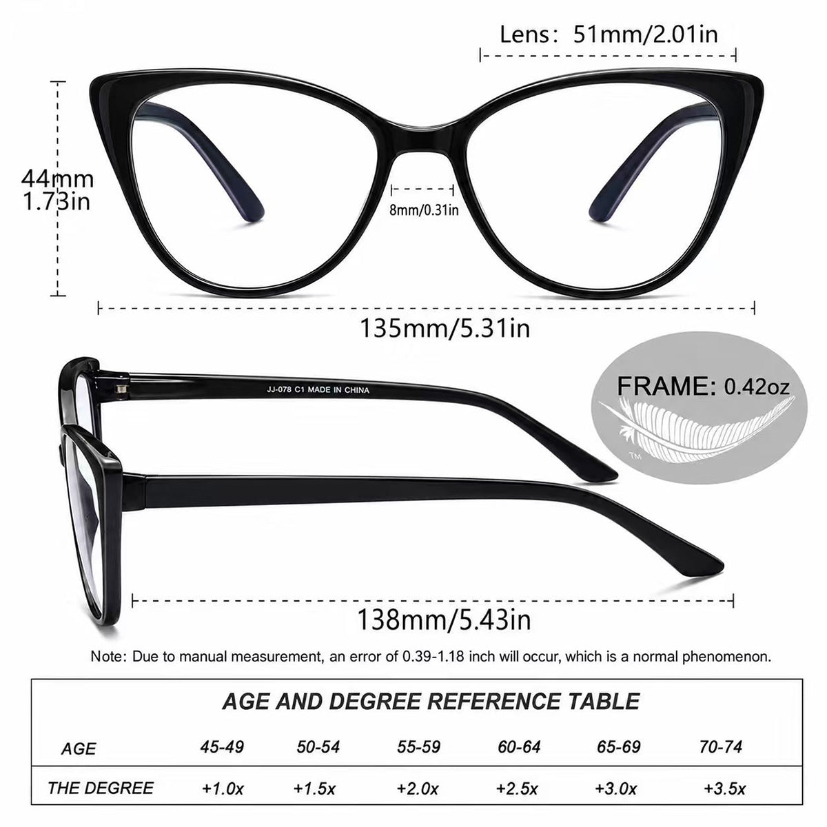 5-Pack Fashion Cat-Eye Blue-Light Readers for Women - product photo 5