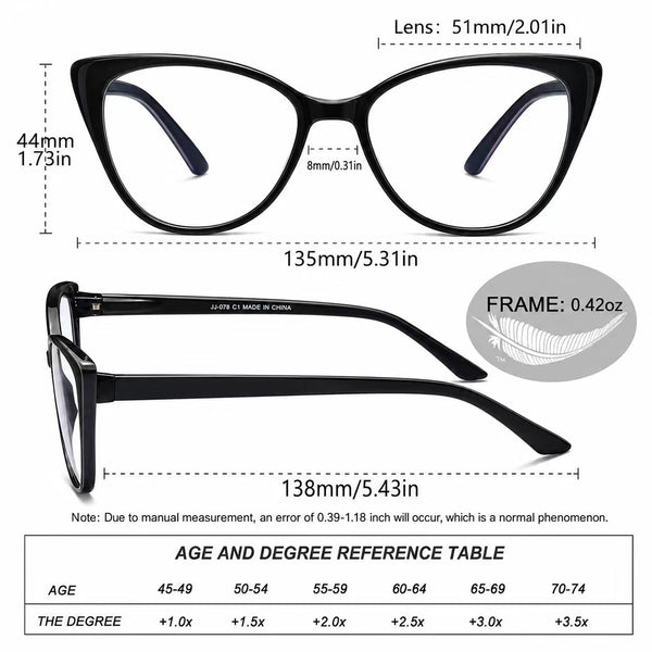 EYEURL 5 Pack Reading Glasses for Women-Cat Eye Blue Light Blocking Readers Fashion Computer Glasses with Spring Hinge Anti-Glare Readers for Women