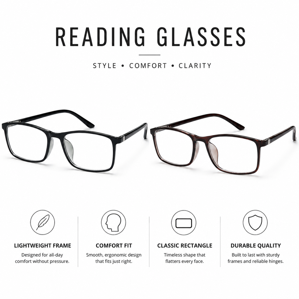 High-Quality Professional Readers for Men & Women – Blue Light Blocking Computer Glasses with Durable Spring Hinges, Anti Glare UV Filter