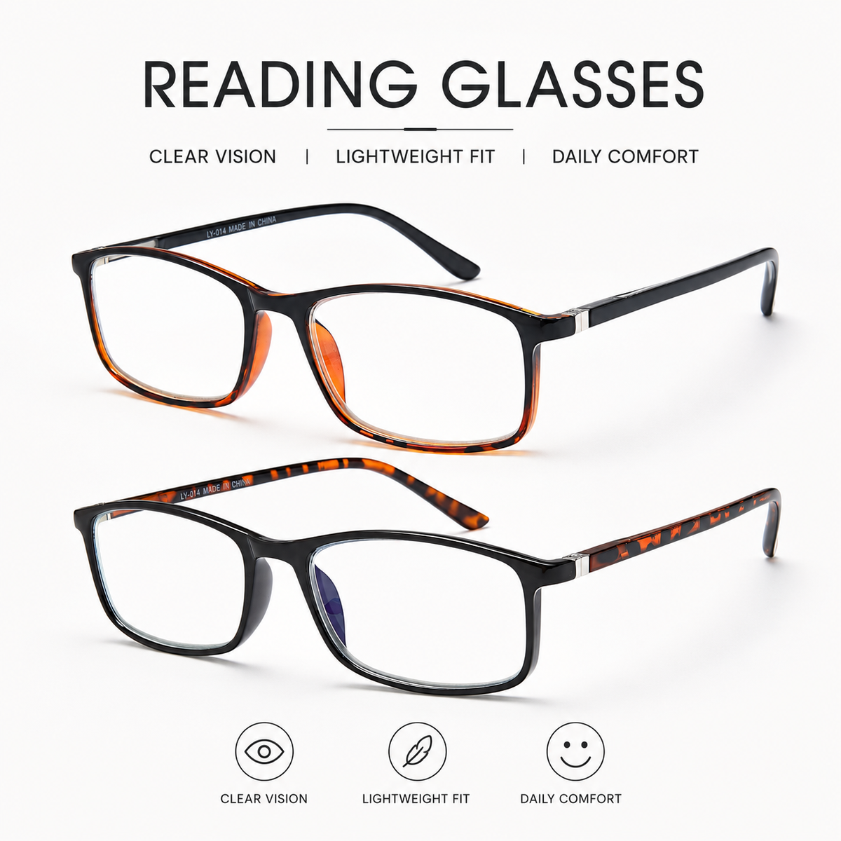 Classic Blue-Light Readers for Men & Women – Leopard - product photo 2