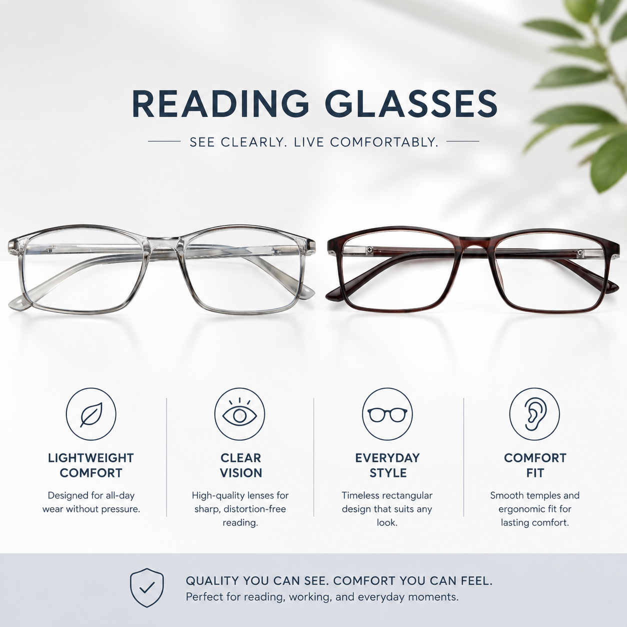 Blue Light Blocking Reading Glasses for Men & Women – Professional Computer Readers with Spring Hinges for Eye Comfort and Clarity