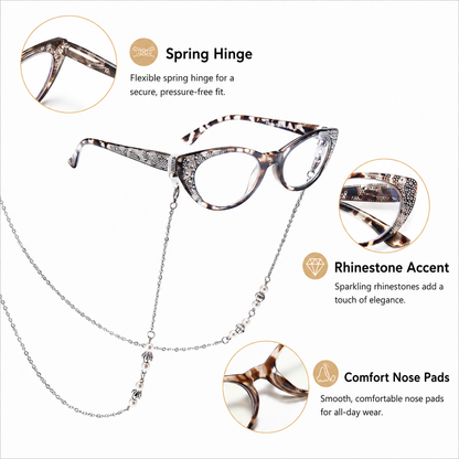 EYEURL Cat Eye Reading Glasses for Women – 3 Pack Blue Light Blocking Fashion Computer Readers with Spring Hinges, Anti-Glare Stylish Eyewear for Work and Daily Use