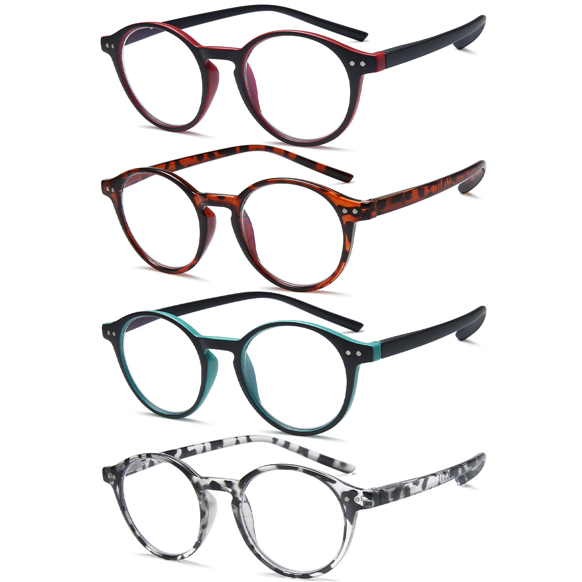 4-Pack Round Blue-Light Readers for Men & Women – Retro - product photo 8