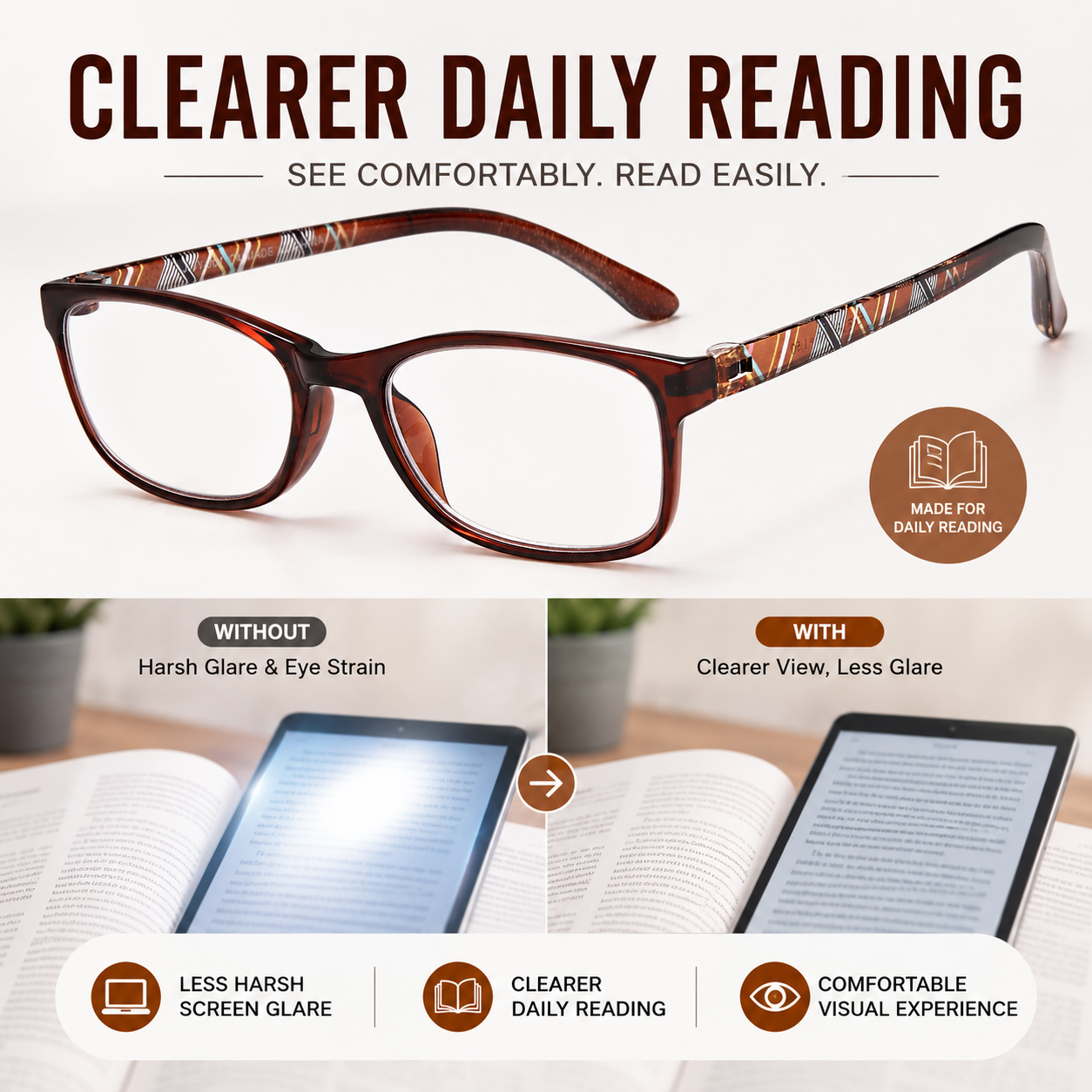 EYEURL Reading Glasses for Women – 2 Pack Blue Light Blocking Readers with TR90 Frame, Lightweight Eyewear to Reduce Eyestrain