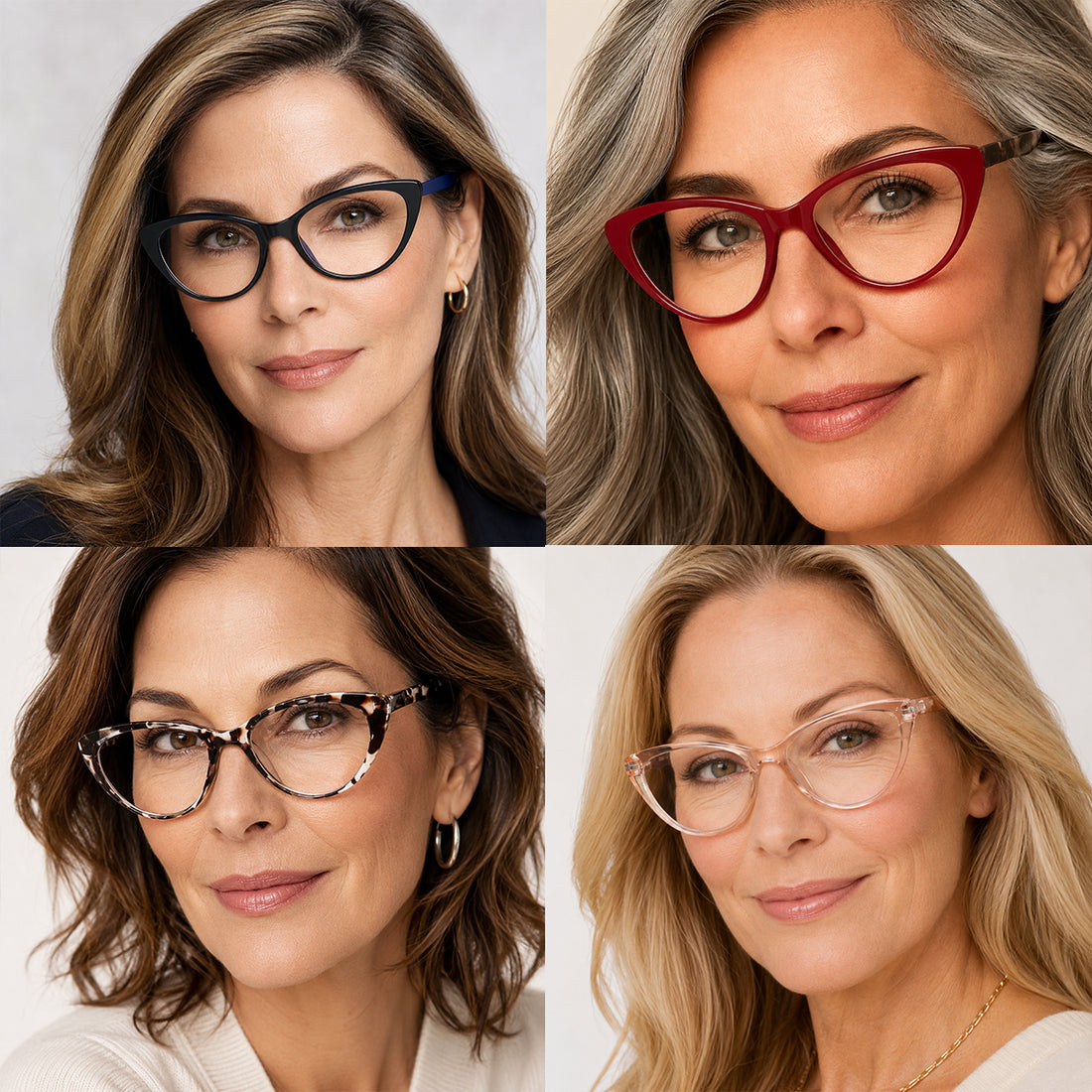 4-Pack Cat-Eye Blue-Light Readers for Women – Blue & Red - product photo 2