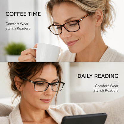 Professional Reading Glasses for Men/Women, Blue Light Blocking Computer Readers with Spring Hinges for Glare and UV Protection