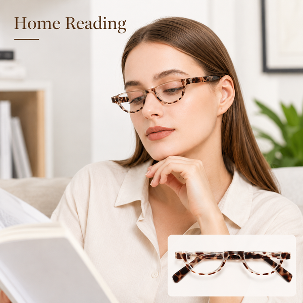 EYEURL Half Frame Reading Glasses for Women-4 Pack Blue Light Glasses Fashion Computer Readers for Women Anti UV Ray Eyeglasses with Spring Hinges