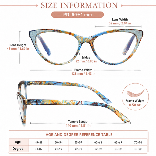 Blue Light Blocking Cat Eye Readers for Women – Computer Eyeglasses with Glitter Frame, Anti Glare Cheaters for All Face Shapes