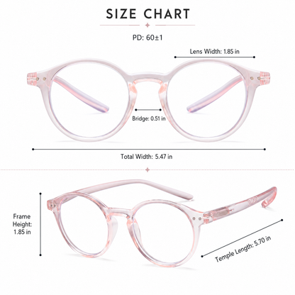 EYEURL 4-Pack Round Reading Glasses for Women Men Neck Hanging Small Blue Light Glasses Retro Round Computer Glasses With Spring Hinges TR90 Lightweight Readers for Women 3.0
