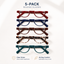 EYEURL Half Frame Reading Glasses for Women – 5 Pack Blue Light Blocking Rimless Computer Readers with Spring Hinges, Anti-UV Stylish Eyewear