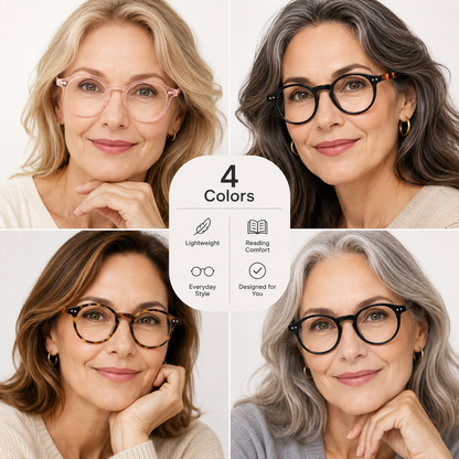 EYEURL 4-Pack Round Reading Glasses for Women Men Neck Hanging Small Blue Light Glasses Retro Round Computer Glasses With Spring Hinges TR90 Lightweight Readers for Women 3.0