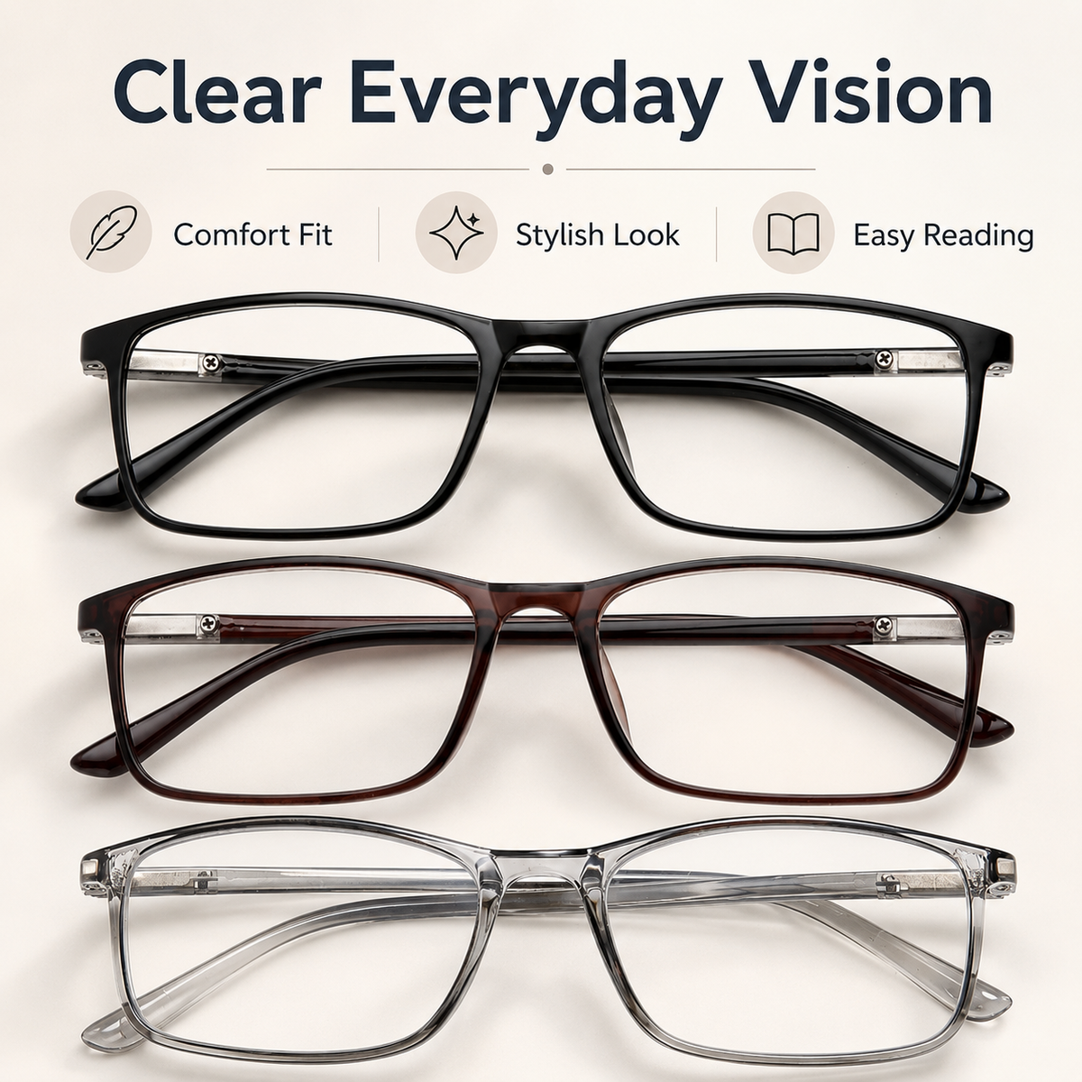 Classic Full-Rim Blue-Light Readers for Men & Women – Black - product photo 1