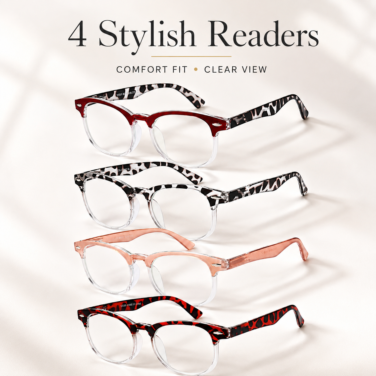 EYEURL Blue Light Blocking Round Reading Glasses for Women – 4 Pack Vintage Style Readers, Comfortable Computer Eyeglasses with Clear Vision Secondary image