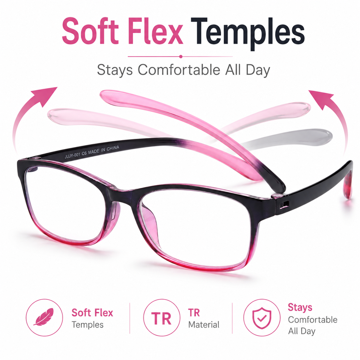 2-Pack Classic Blue-Light Readers for Women – Black & Pink - product photo 1