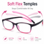 EYEURL 2 Pack Reading Glasses for Women – Blue Light Blocking TR90 Frame Readers, Lightweight Anti Eyestrain Computer Eyewear