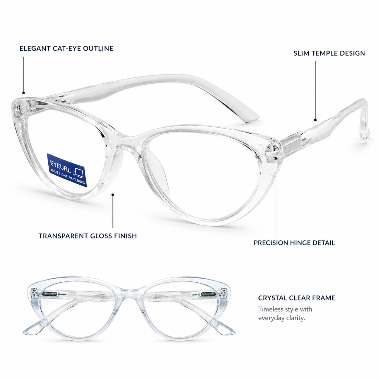 EYEURL Fashion Cat Eye Reading Glasses for Women – 4 Pack Blue Light Blocking Computer Readers, Anti-Glare UV Protection Eyewear