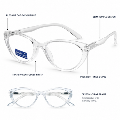 EYEURL Fashion Cat Eye Reading Glasses for Women – 4 Pack Blue Light Blocking Computer Readers, Anti-Glare UV Protection Eyewear