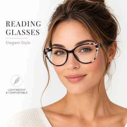 EYEURL 5 Pack Reading Glasses for Women-Cat Eye Blue Light Blocking Readers Fashion Computer Glasses with Spring Hinge Anti-Glare Readers for Women 2.0