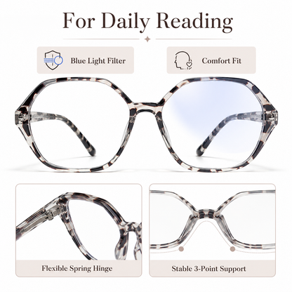EYEURL 4 Pack Vintage Diamond Frame Reading Glasses – Blue Light Blocking Computer Readers for Women and Men, Lightweight Anti-Glare Eyeglasses with Spring Hinges