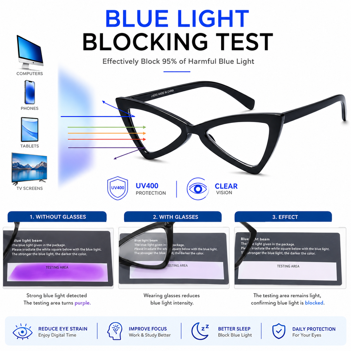 4-Pack Oversized Cat-Eye Blue-Light Readers for Women - product photo 8
