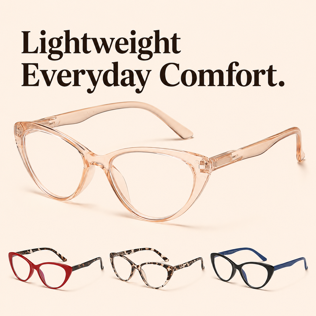 EYEURL 4 Pack Cat Eye Reading Glasses for Women – Blue Light Blocking Fashion Computer Readers, Anti-Glare Lightweight Eyeglasses