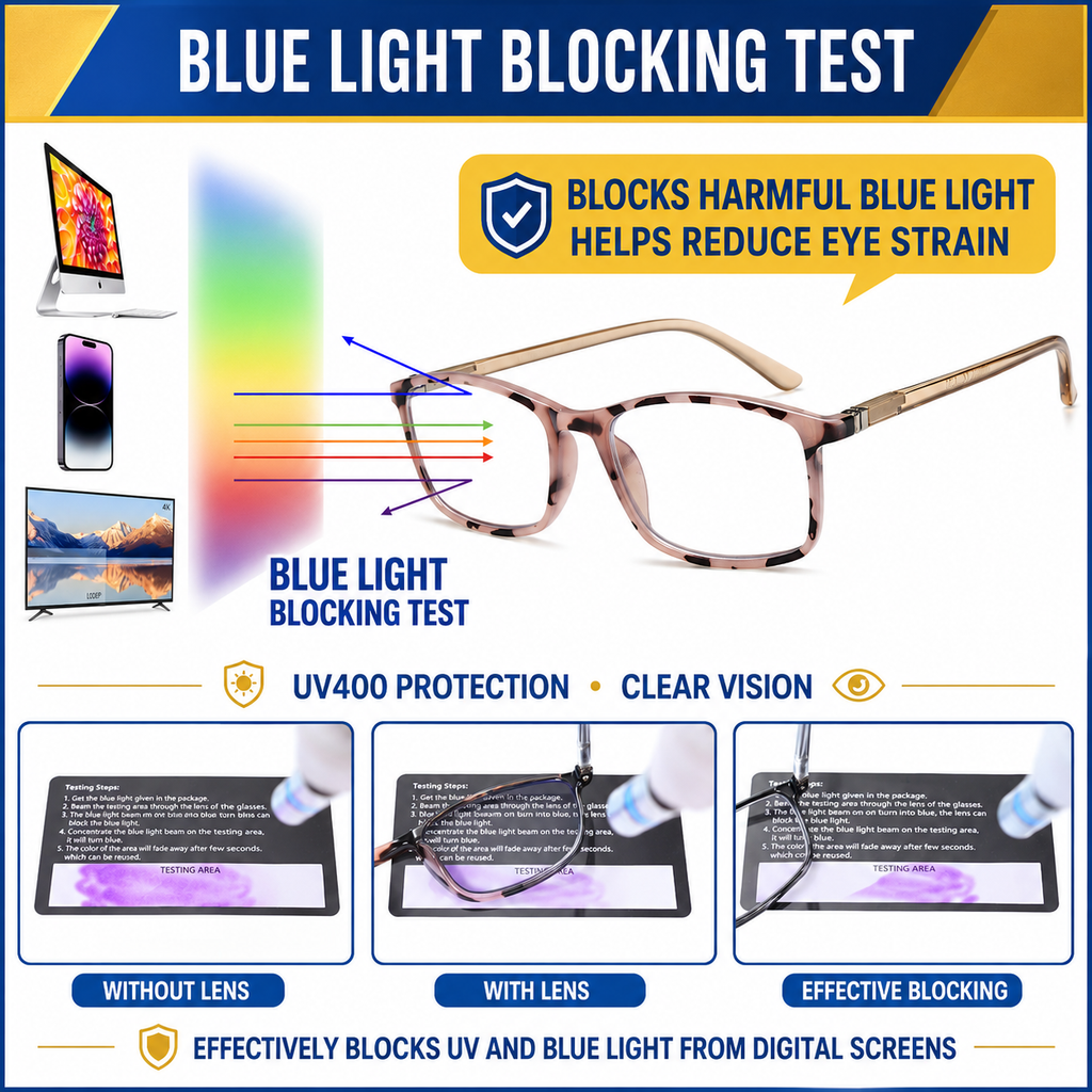 Reading Glasses for Men and Women, Blue Light Blocking Readers, Lightweight Rectangular Frame, Spring Hinge, Clear Vision, Stylish Eyeglasses