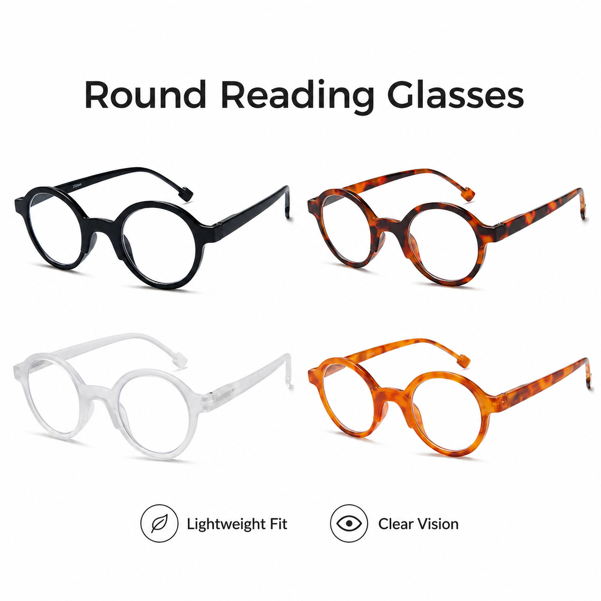 Vintage Round Spring-Hinge Readers for Men & Women - product photo 3