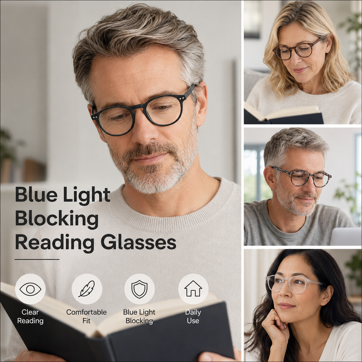 4-Pack Round Blue-Light Readers for Men & Women - product photo 7