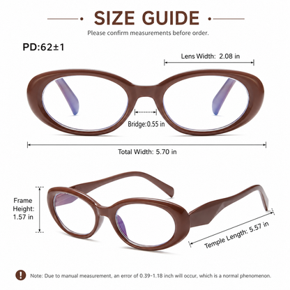 EYEURL Reading Glasses for women Oval Blue Light Blocking Glasses Computer Readers for Women Anti-Glare/UV Rays Eyeglasses with Spring Hinges 1.00