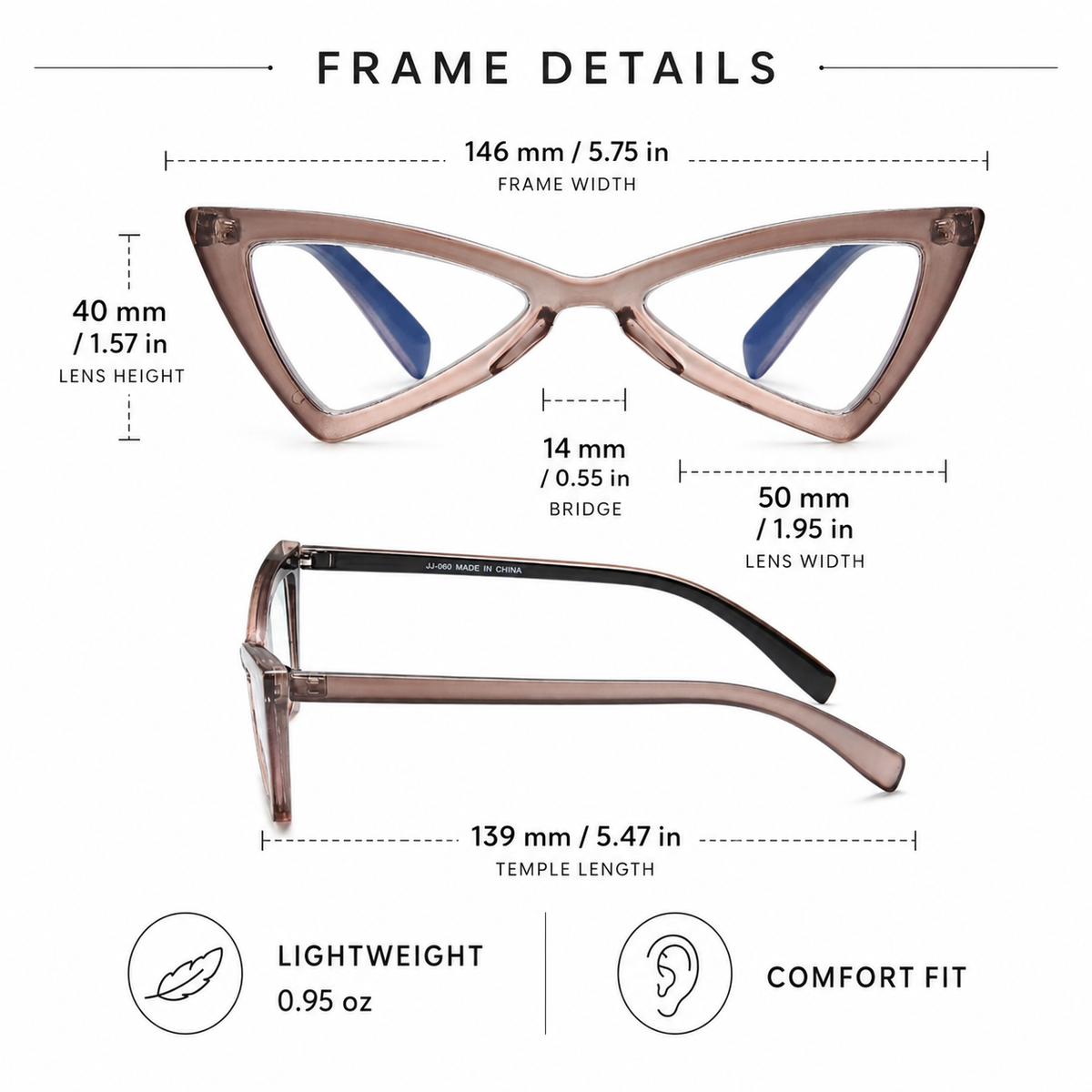 3-Pack Oversized Cat-Eye Blue-Light Readers for Women - product photo 4
