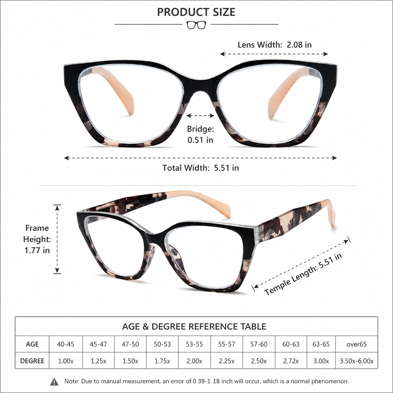 EYEURL 4 Pack Reading Glasses for Wome Oprah Cat Eye Reading Glasses Men Blue Light Glasses Readers for Women