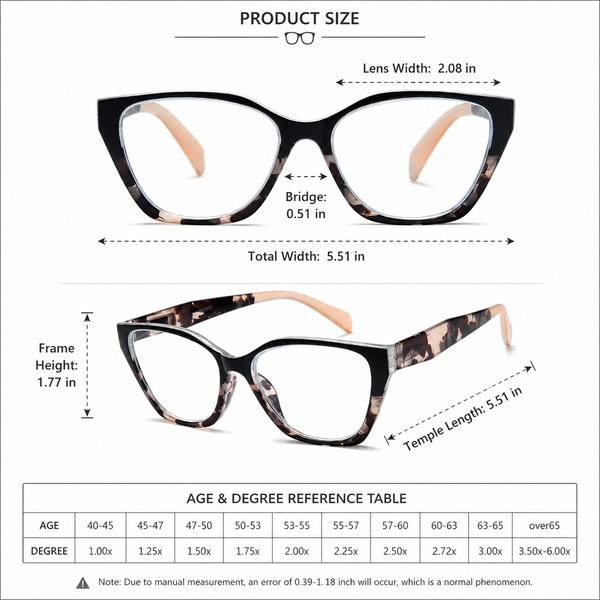 EYEURL 4 Pack Reading Glasses for Wome Oprah Cat Eye Reading Glasses Men Blue Light Glasses Readers for Women