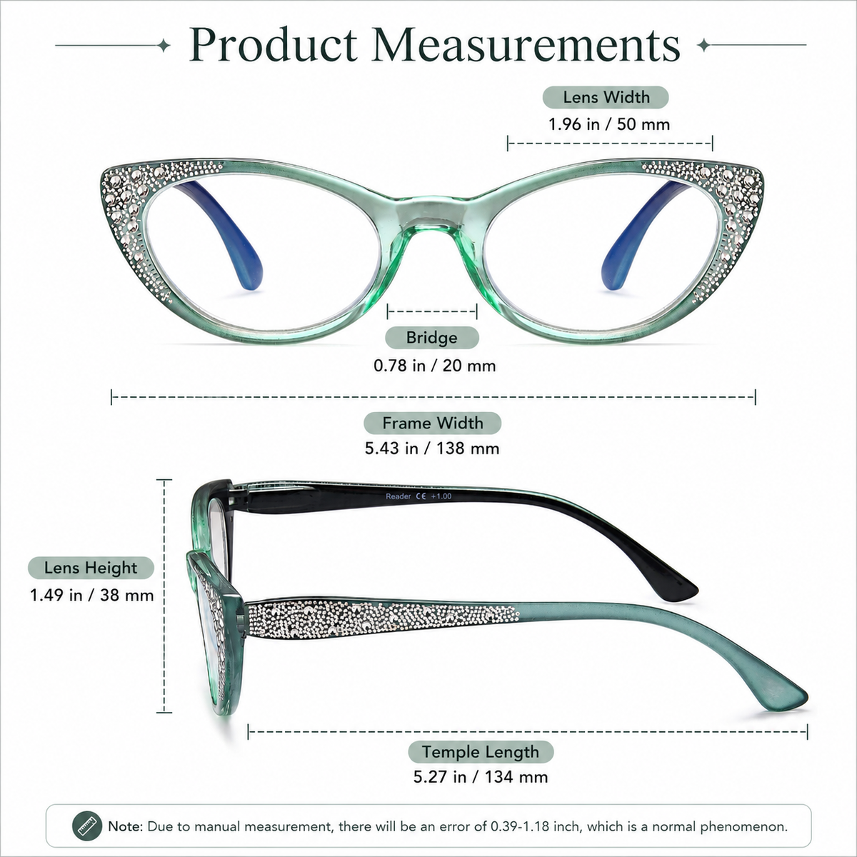 3-Pack Cat-Eye Blue-Light Readers for Women - product photo 5