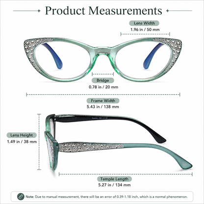 EYEURL Cat Eye Reading Glasses for Women – 3 Pack Blue Light Blocking Computer Readers with Spring Hinges, Lightweight Anti-Glare Eyeglasses