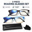 EYEURL Blue Light Blocking Reading Glasses 2 Pairs of Men and Women Computer Readers Lightweight Quality Blue Screen Eyeglasses +3.0
