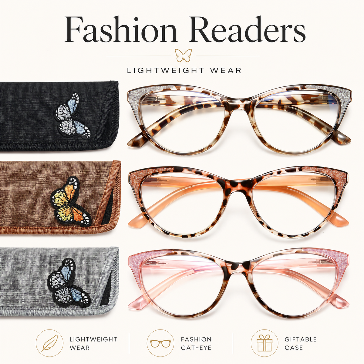 Fashion Cat-Eye Blue-Light Readers for Women - product photo 1
