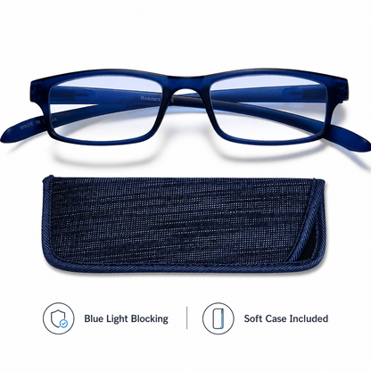 EYEURL 2 Pack Neck Hanging Reading Glasses for Women and Men – Blue Light Blocking Computer Readers with Spring Hinges, Comfortable and Lightweight Design