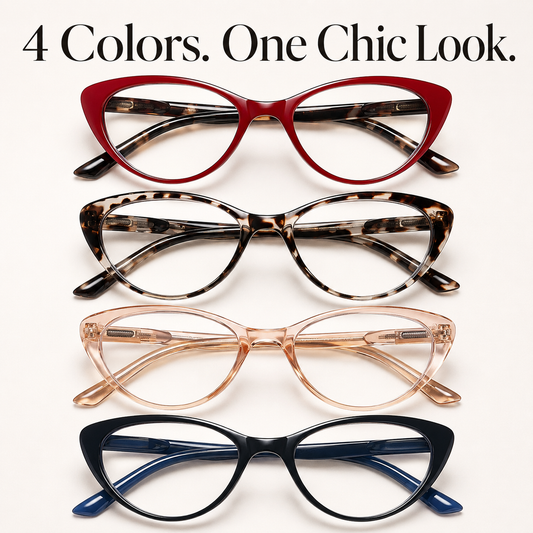 EYEURL 4 Pack Cat Eye Reading Glasses for Women – Blue Light Blocking Fashion Computer Readers, Anti-Glare Lightweight Eyeglasses