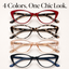 EYEURL 4 Pack Cat Eye Reading Glasses for Women – Blue Light Blocking Fashion Computer Readers, Anti-Glare Lightweight Eyeglasses